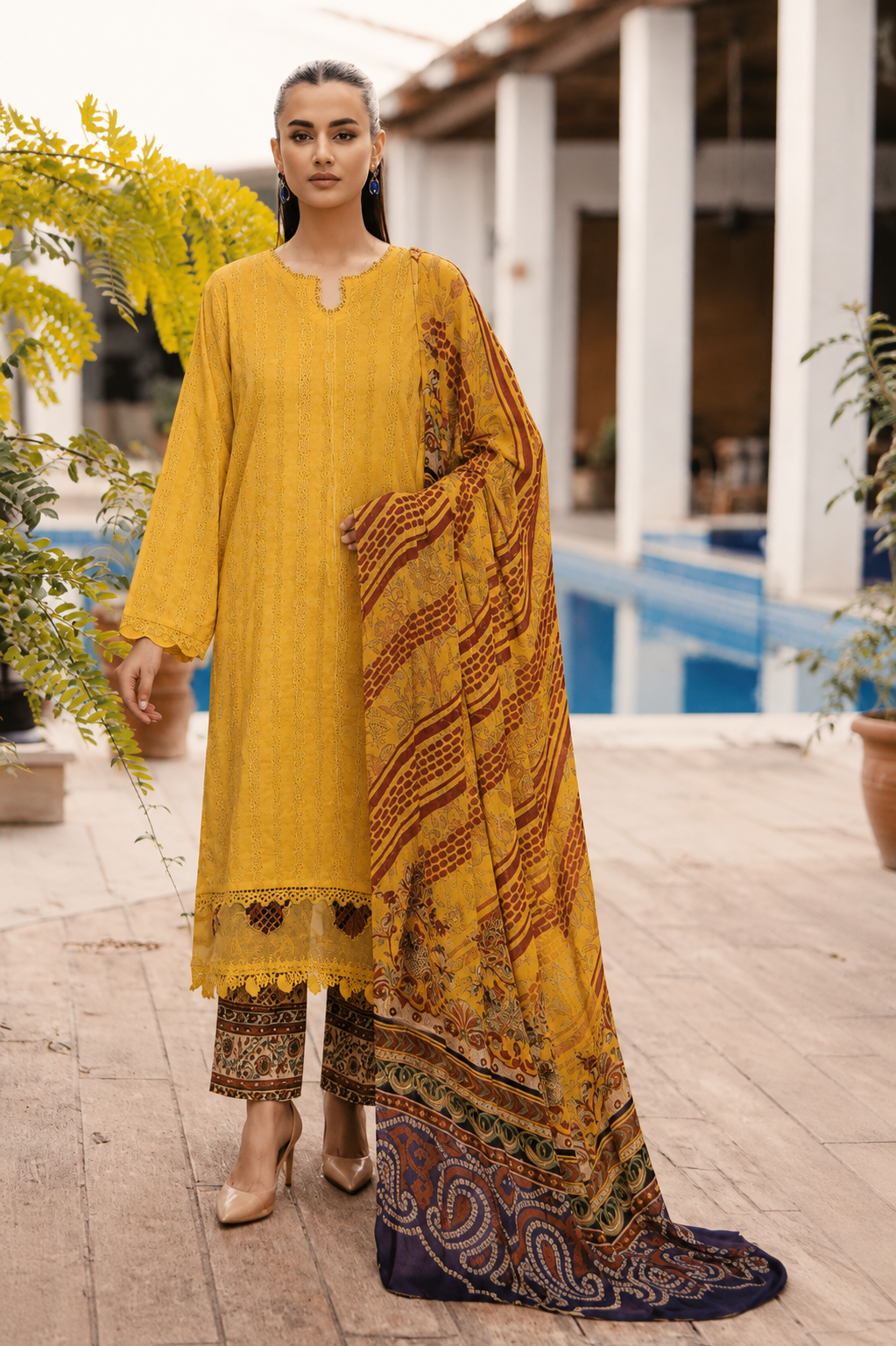 Johra Article – Heavy Embroidered 3 Piece Dress