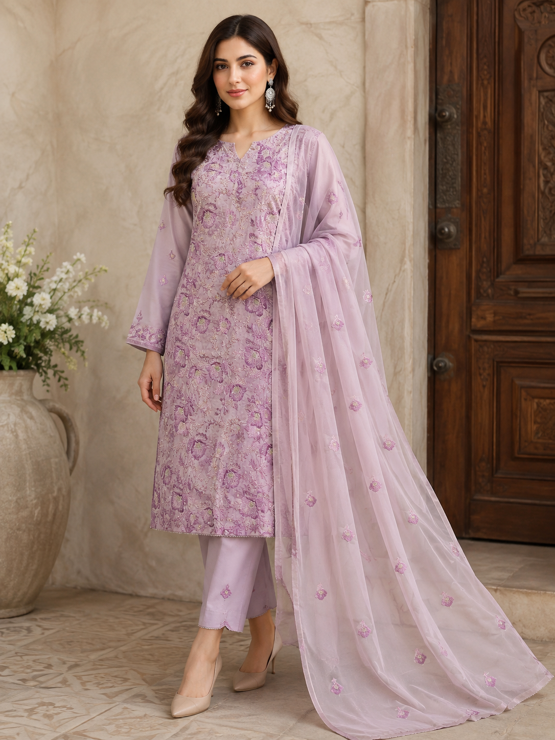 “Bareeze Fully Embroidered Lawn 3-Piece”