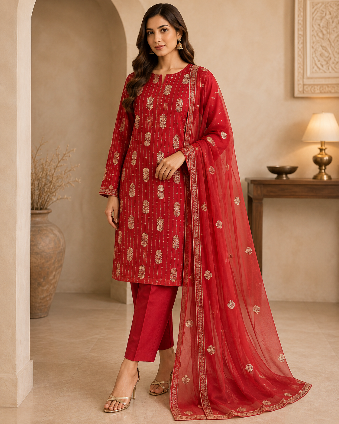 “Bareeze Fully Embroidered Lawn 3-Piece”