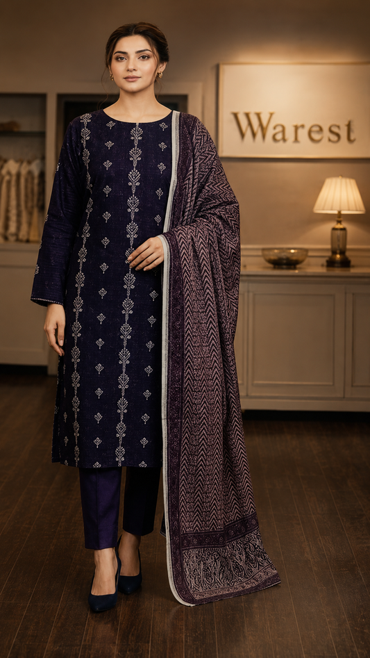 Waresha Brand Embroidered Lawn Suit