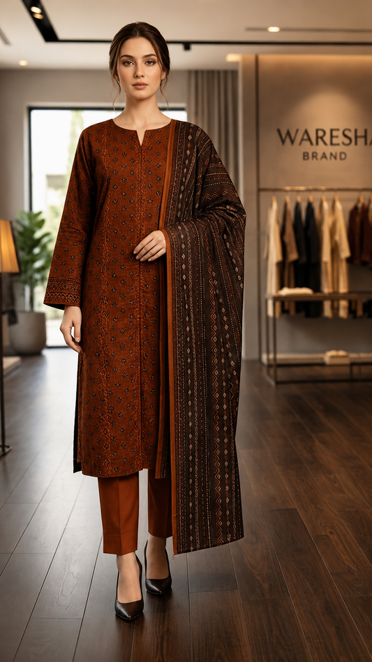 Waresha Brand Embroidered Lawn Suit