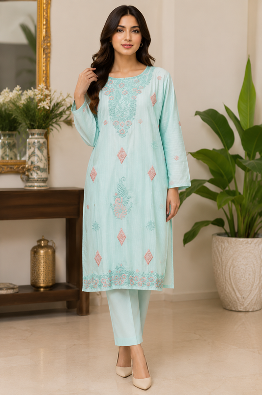 Lawn Embroidered 2PC Stitched Suit