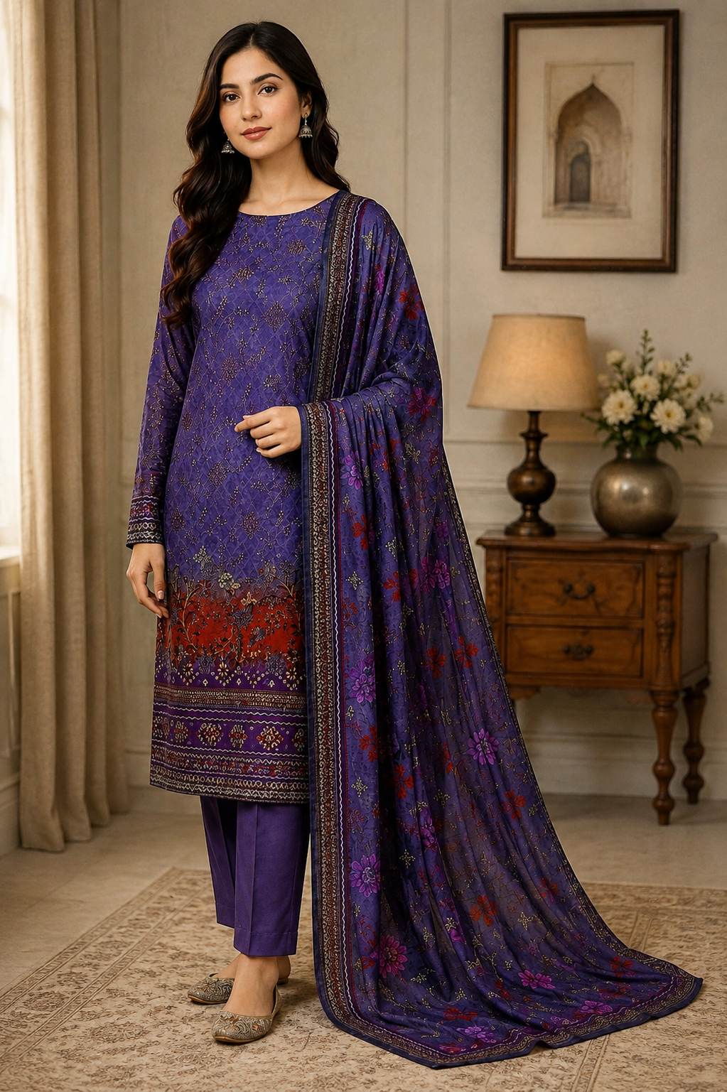Haval Embroidered Lawn 3 Piece Suit