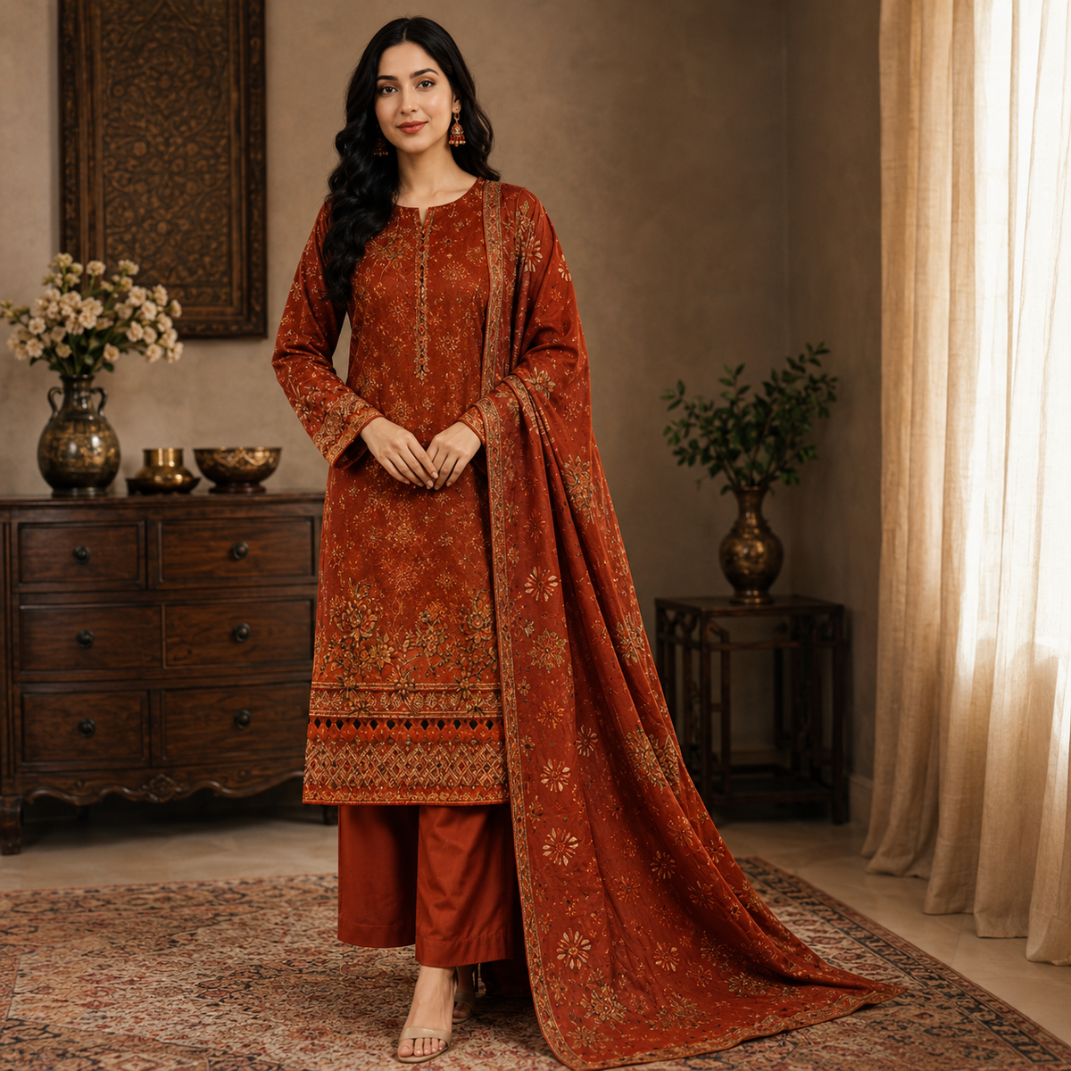 Haval Embroidered Lawn 3 Piece Suit