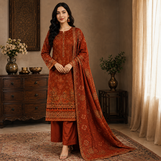 Haval Embroidered Lawn 3 Piece Suit
