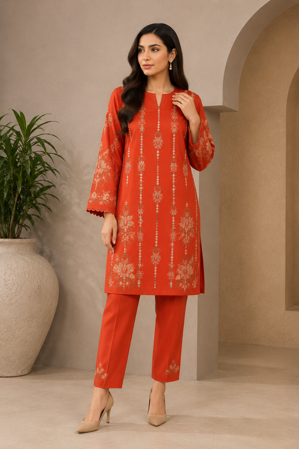 Bareeze Style Premium Embroidered 2-Piece Unstitched Suit