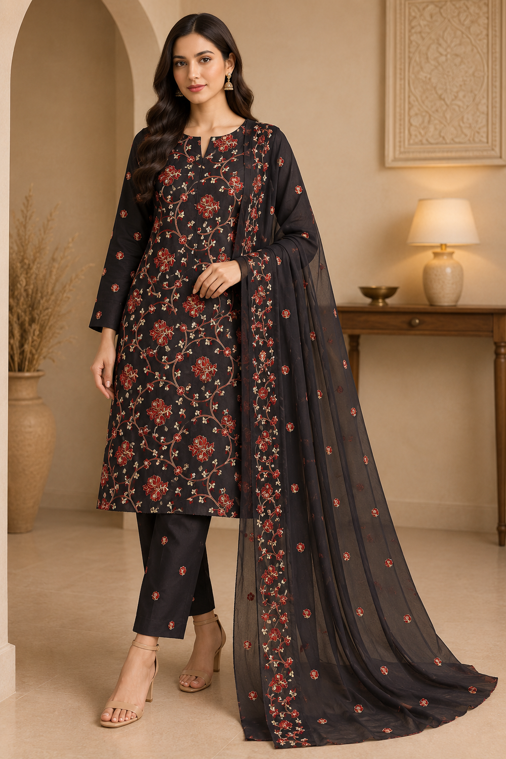 “Bareeze Fully Embroidered Lawn 3-Piece”