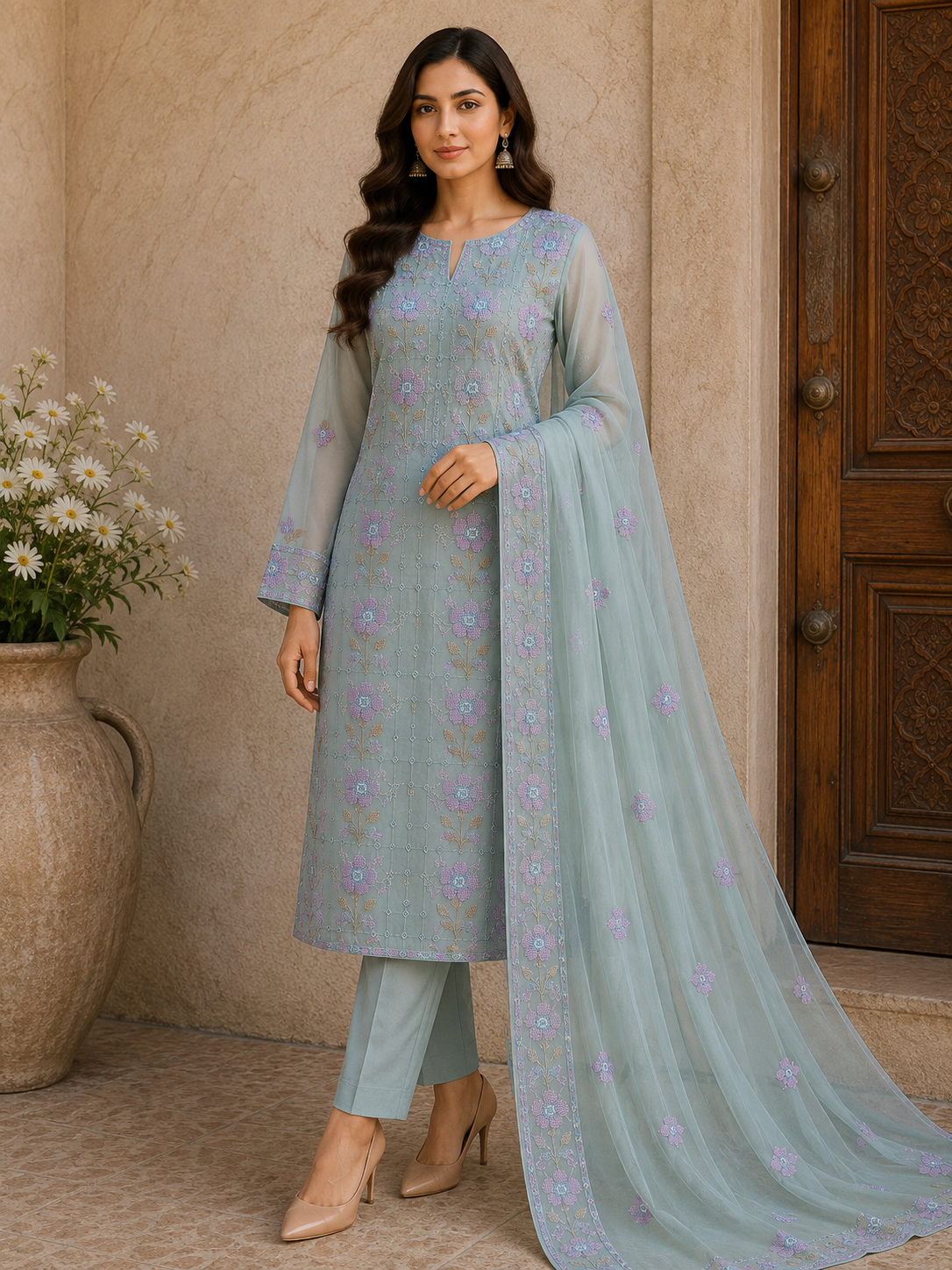 “Bareeze Fully Embroidered Lawn 3-Piece”