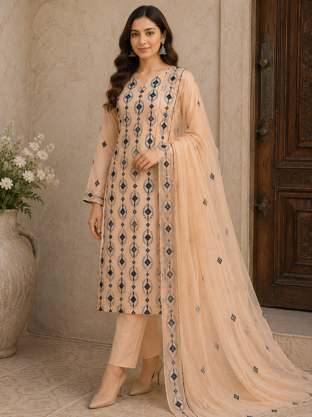 “Bareeze Fully Embroidered Lawn 3-Piece”