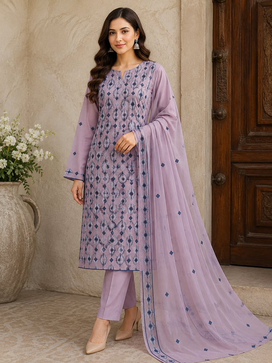 “Bareeze Fully Embroidered Lawn 3-Piece”