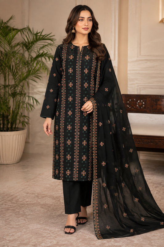 “Bareeze Fully Embroidered Lawn 3-Piece”