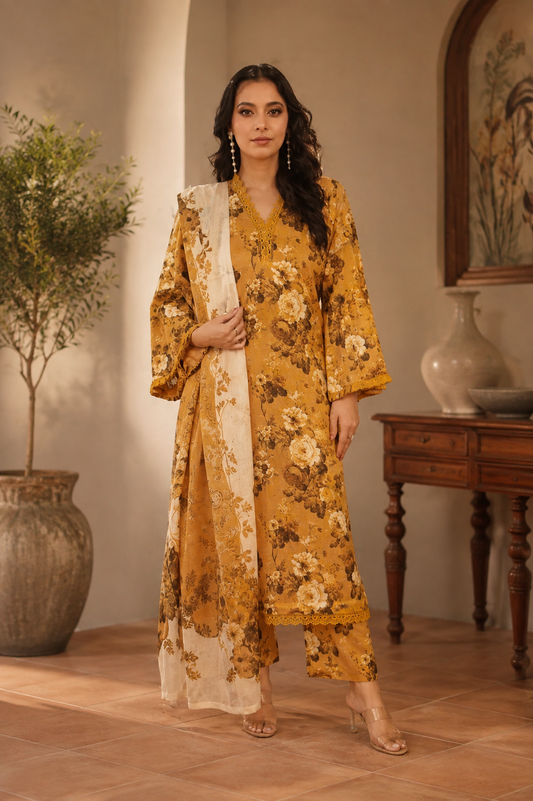 Lala Collage Printed Unstitched 3-