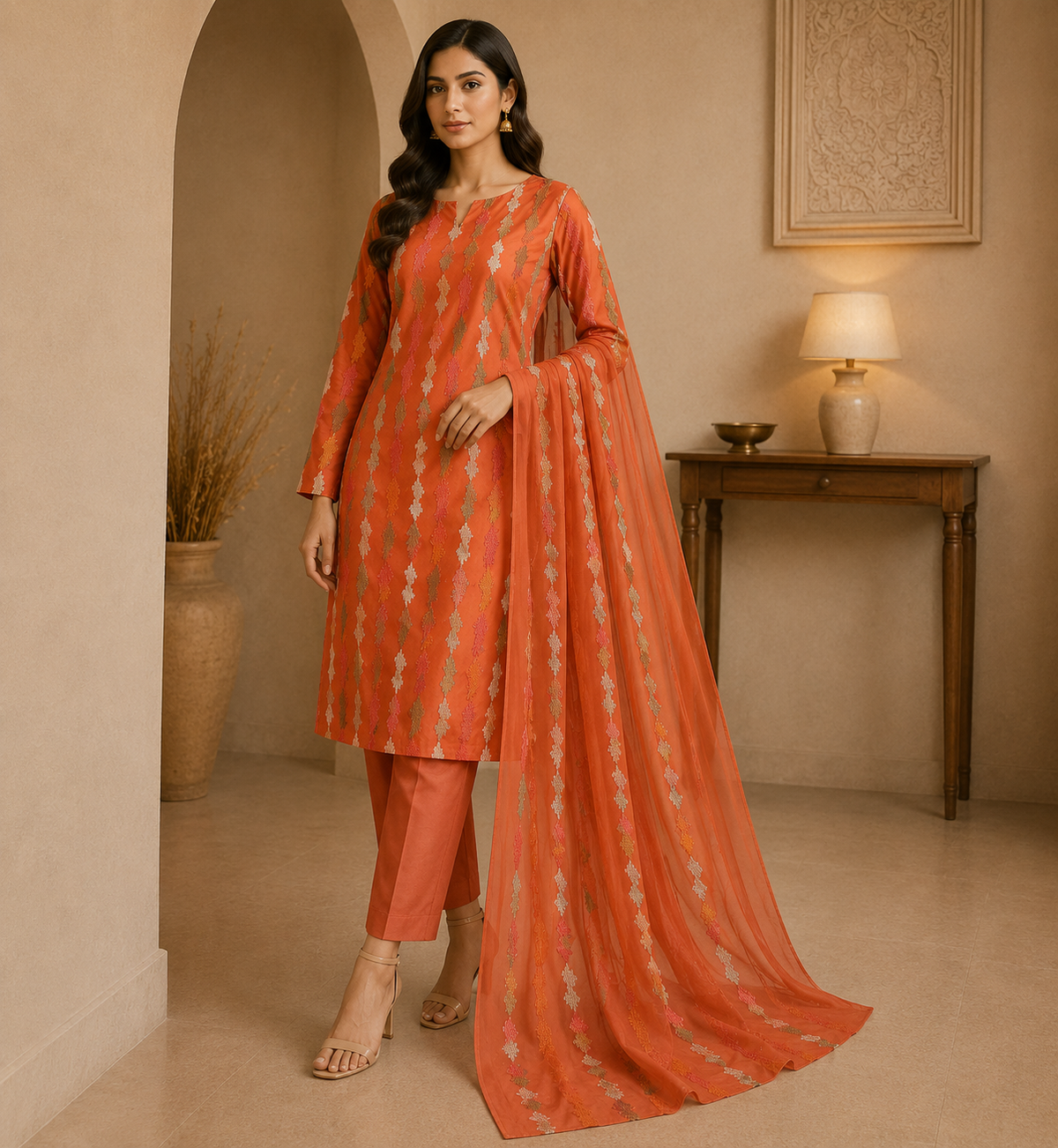 “Bareeze Fully Embroidered Lawn 3-Piece”