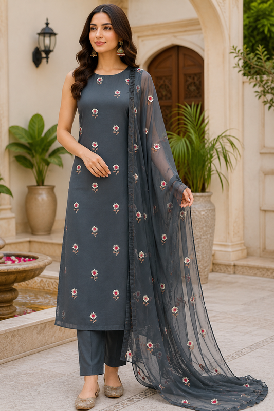 “Bareeze Fully Embroidered Lawn 3-Piece”