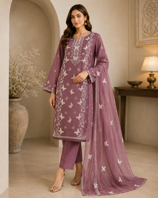 “Bareeze Fully Embroidered Lawn 3-Piece”