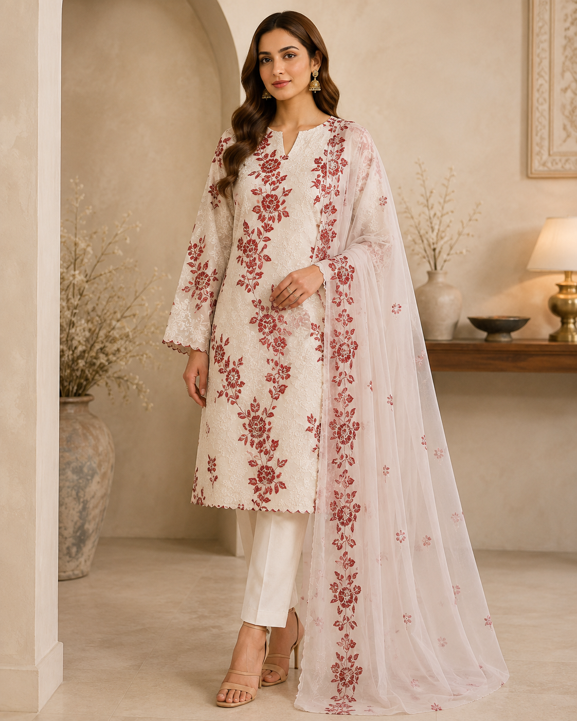 “Bareeze Fully Embroidered Lawn 3-Piece”