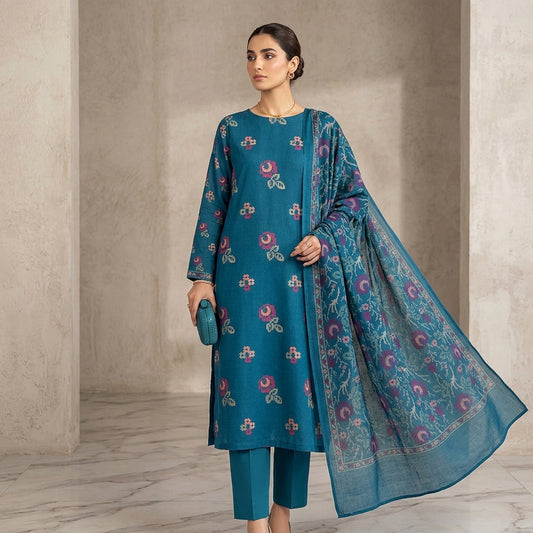 Premium Karandi Embroidered 3PC Suit
