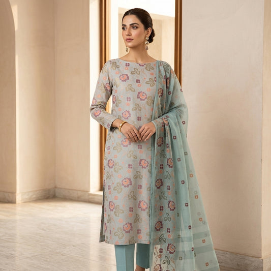 Premium Karandi Embroidered 3PC Suit