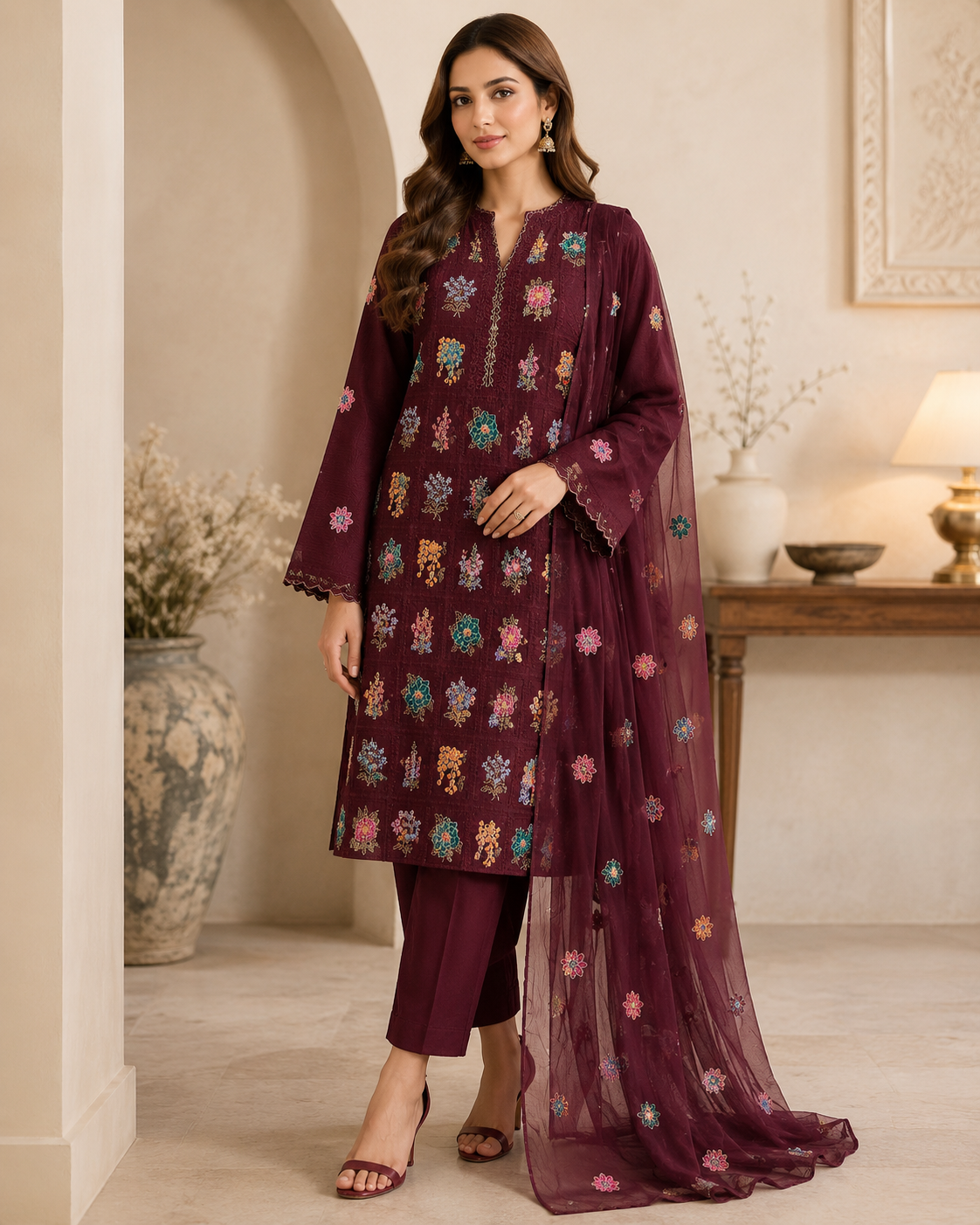 “Bareeze Fully Embroidered Lawn 3-Piece”