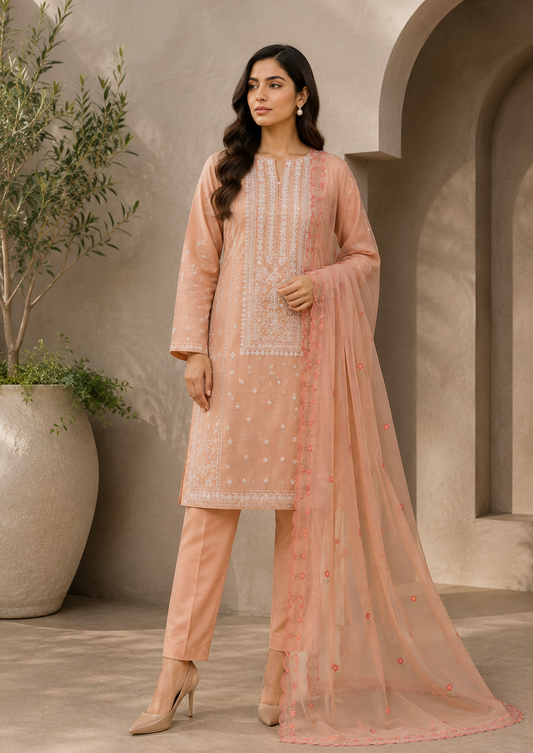 “Bareeze Fully Embroidered Lawn 3-Piece”