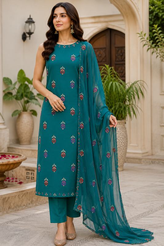 “Bareeze Fully Embroidered Lawn 3-Piece”
